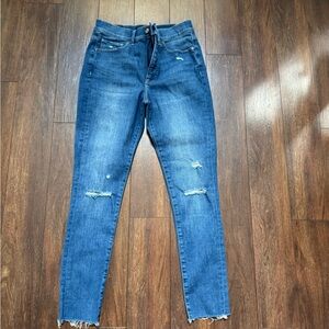 Express Blue Distressed Skinny Jeans